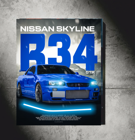 POSTER polycarbone NISSAN SKYLINE VUE GLOBALE