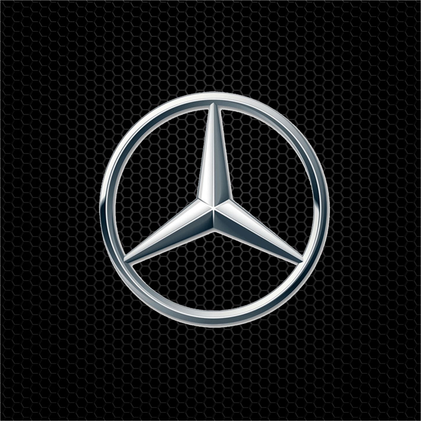 POSTER  Polycarbone 15mm 40x40cm LOGO MERCEDES BENZ